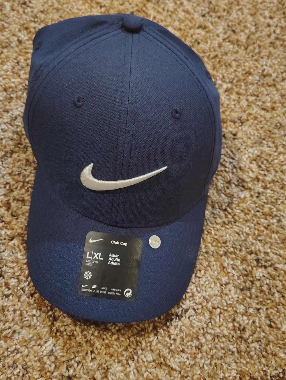 Nike Navy Baseball Cap with White Swoosh